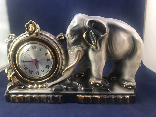 Art Deco Elephant Clock, Clock Movement by Sessions