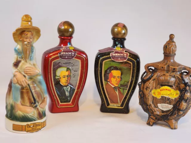 Decanters, 4 Vintage Liquor Bottle