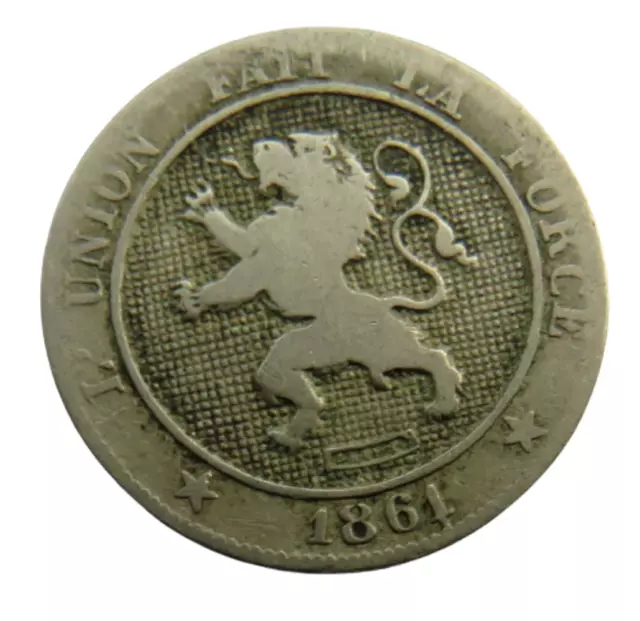 1861 Belgium 5 Centimes Coin