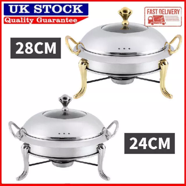 24/28cm Commercial Chafing Dish Buffet Chafer Food Warmer Stainless Steel Pot
