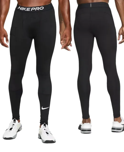 Nike Men's Pro Warm Training Tights Black & White S M L DQ4870 010 RRP £60