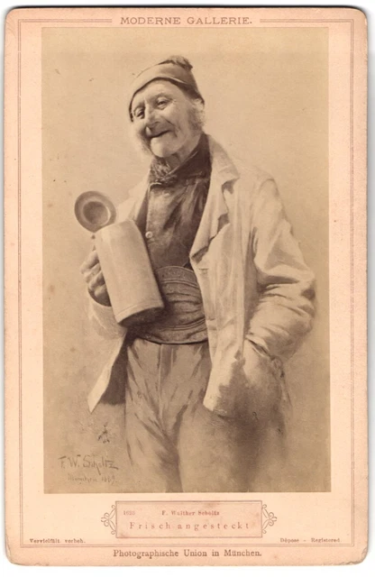 Fotografie Photographische Union, München, Gemälde Frisch angesteckt nach F. Wa