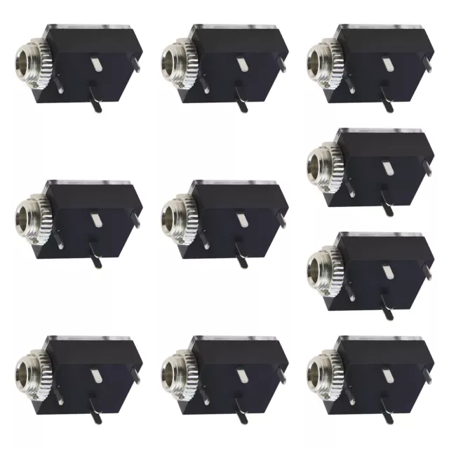 20 Sets 3.5mm Stereo Jack PCB Mount Connector with Screws PJ324M DC30V Black