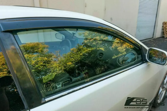 EOS Visors JDM Tape On Smoke Tinted Side Vent Rain Guard For 02-06 Acura RSX DC5
