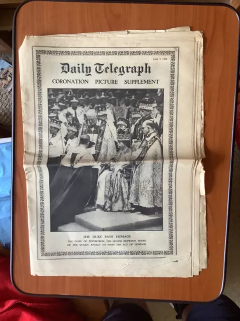 The Daily Telegraph 3 June 53 Coronation Picture Supplement Newspaper A3