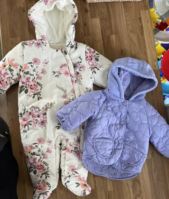 Baby Girl 1 X Next Snow Suit And 1 X George Coat Aged 3-6 Months (hardly Worn)