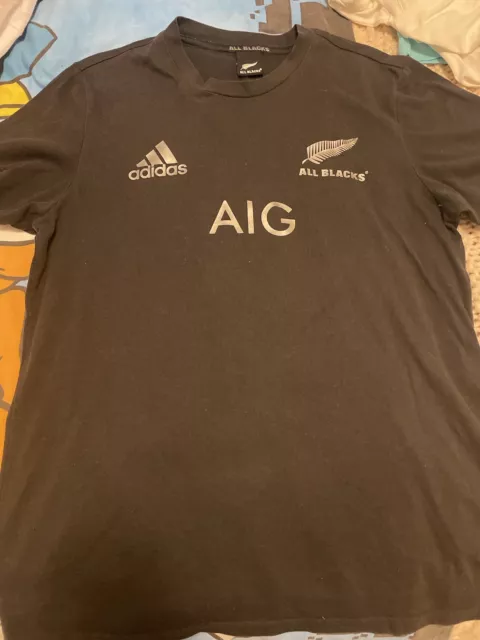 Adidas New Zealand Rugby All Blacks Adult's Tee T-shirt Size L