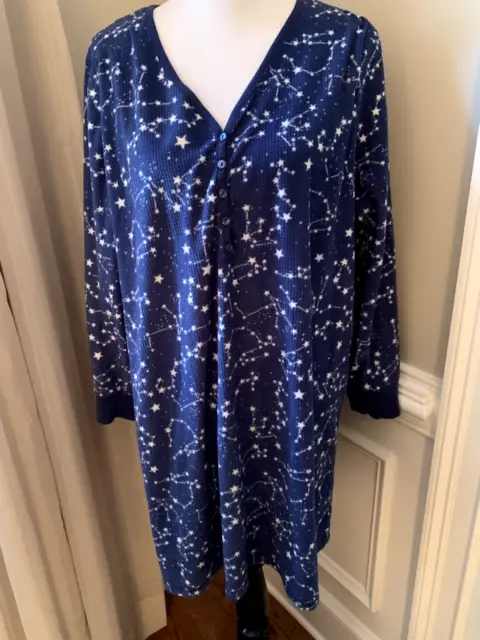 CHARTER CLUB NIGHTGOWN plus gown xxl 2x stars constellations poly long ...