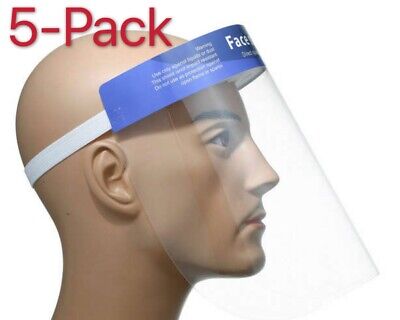 5 PCS Safety Full Face Shield Reusable Washable Protection Cover Face Mask