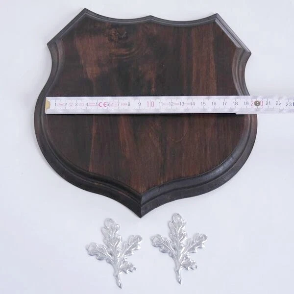 Armas Placa de Jabalí Escudo de Trofeo, Af 19cm, 2 Pieza Hoja de Roble Portada 3
