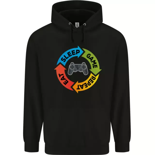 Gamming Eat Sleep Gioco Ripetere Gamer Uomo Felpa