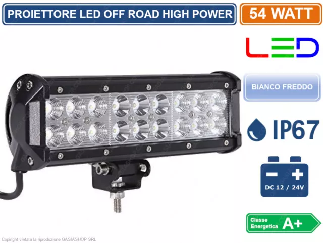 Faro Led Cree Off Road Luce Di Lavoro Supplementare 12V - 24V 54W Ip67 Jeep