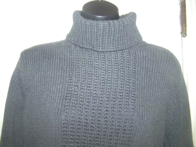 Liz Claiborne Liz sport sweater Petite Gray Cable Knit Small Cotton