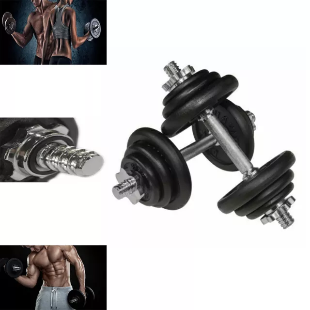 20Kg Dumbbell Set Training Gym Fitness Adjustable Weight And Workout Black