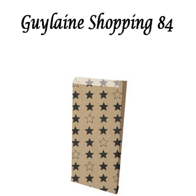 LOT 50 POCHETTES SACHET PAPIER KRAFT CADEAU BIJOU EMBALLAGE ETOILE 12 x 19,5 cm