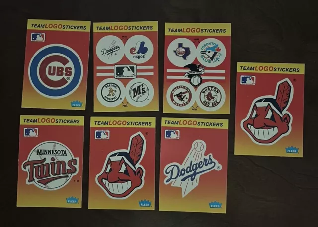 1991 Fleer Baseball Team Logo Stickers Lot of 7 Cards