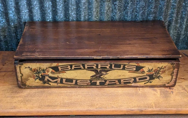 Antique Barrus Mustard Crate Box