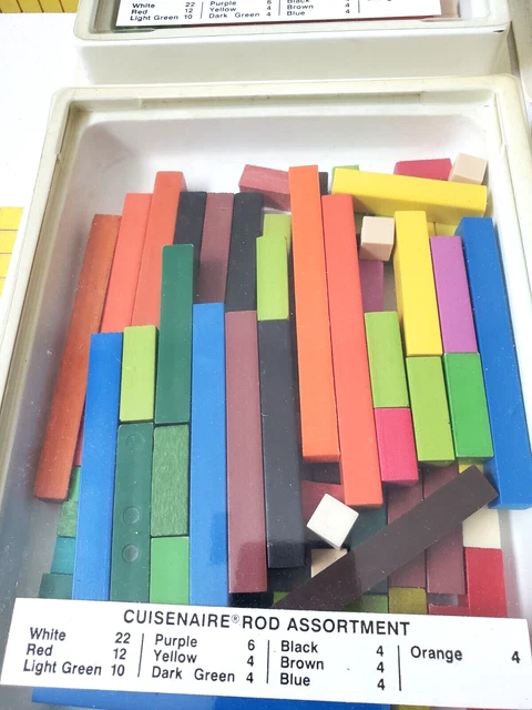 Cuisinare Math Rods VINTAGE MATH MANIPULATIVE CUISENAIRE Rods Assortment Teaching Base 10 ...