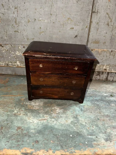 Antique Miniature Salesman Sample Size Doll Chest Of Drawers