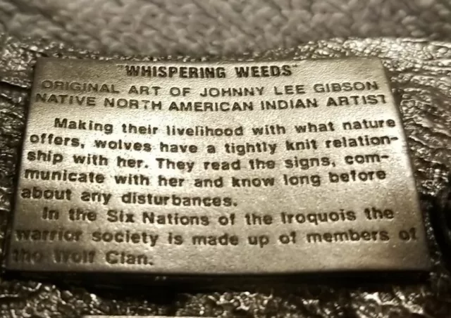 Northern Native American Johnny Lee Gibson, Whispering Weeds Belt buckle E900.
