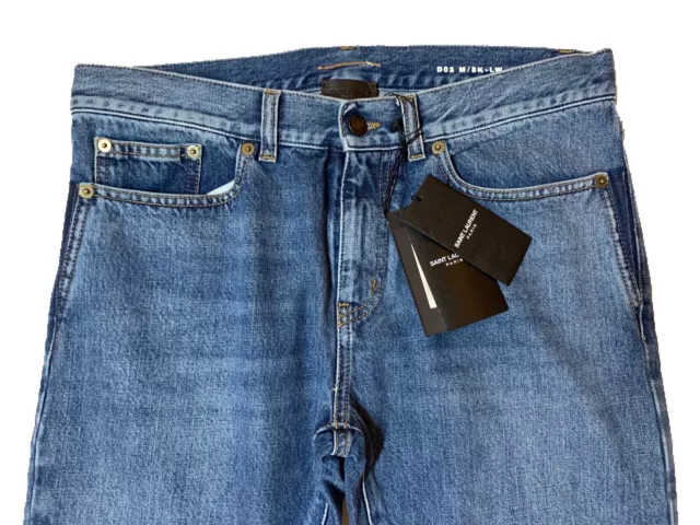 Saint Laurent Blue Jeans Knee Holes Size 32 Made in Japan