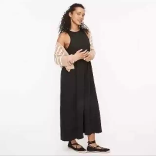 J. Crew Knit Cutaway Tank Maxi Dress in Black size XS