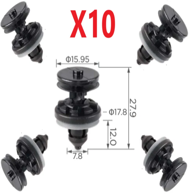 thumbnail image 2 of VVO Front Door Card Clips – For Volvo S80, V70 (inc. XC70) – Pack Of 10 (Black) 2 of 4