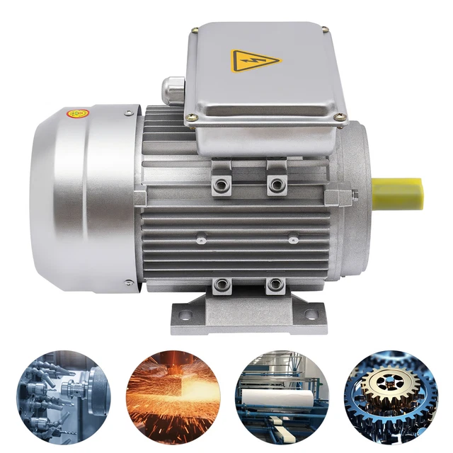 Produktbild von Kupfer Elektromotor 1380 U/min Qussse 750W Elektromotor - 1380 U/min, 1-Phasig, Kupferspule Für Kompressor & Maschinen 750W 1-Phasen Motor 1380 U/min