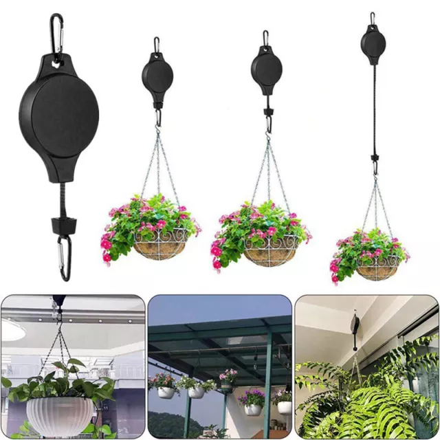 Plant Pulley Hook Retractable Plant Hook Pulley Adjustable Plant Hanging Pulley
