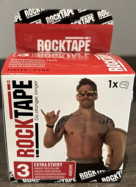 Rocktape Kinesiology Tape Black Logo EXTRA STICKY 5cmx5m