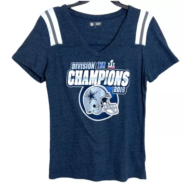 Nfl dallas cowboys division champions 2016 womens large blue tee shirt