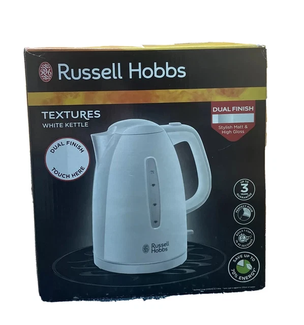 RUSSELL HOBBS 21270 Textures Plastic Cordless White Kettle 1.7 Litre