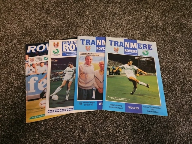 TRANMERE ROVERS FC Football Programmes v Wolves (Lot Of 4) £0.99