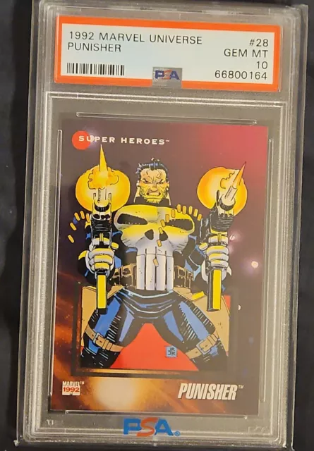 1992 Marvel Universe #28 Punisher PSA 10 GEM MINT Low POP   BGS 9.5 MCU New SLAB
