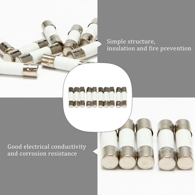 10Pcs 250V 0.5 a 500mA rupture Tubes des fusibles ceramique 5 x 20 mm G3X6X6 7