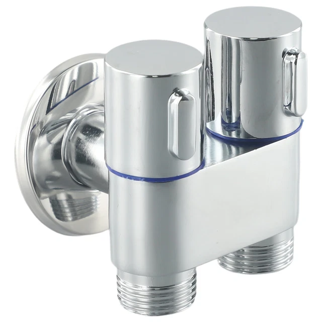 Valvola Angolare G1/2 1 Ingresso 2 Uscite - Per Rubinetto Lavatrice O WC, In Lega, Nero - Foto 12