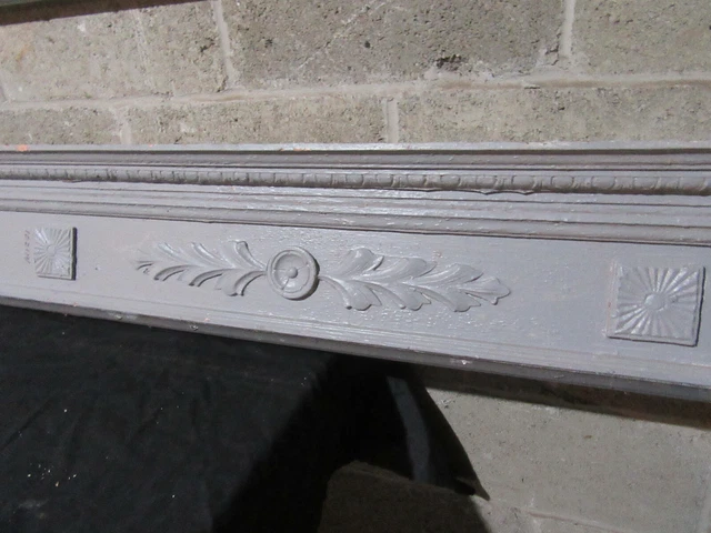 ~ ANTIQUE CARVED OAK PEDIMENT ~ 107.75 x 9.5" ~ ARCHITECTURAL SALVAGE ~ 10