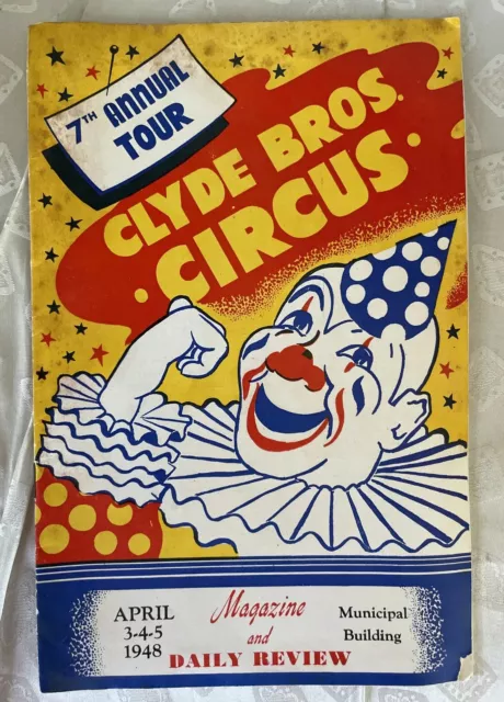 CLYDE BROS CIRCUS 1948 Program ~Shrine Club Junction City & Fort Riley, Kansas