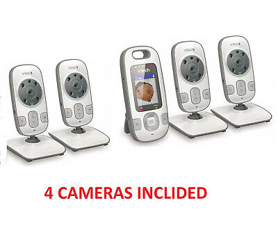 VTech VM312 Full Color Safe & Sound Video Baby Monitor 1000ft Range w 4 Cameras!