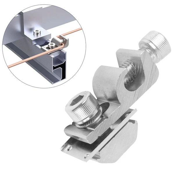 CABLE CLAMP + Nut And Bolt For PV-Grounding Lug Solar Panel Fastener ...