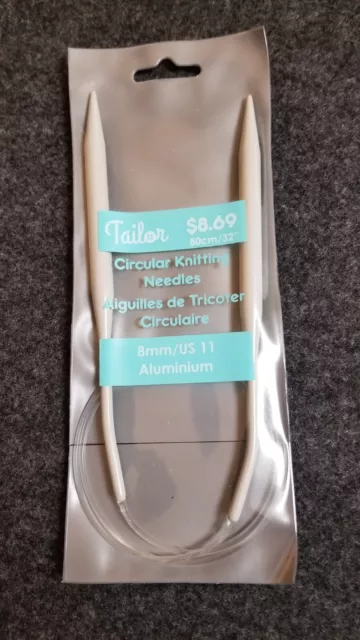 TAILOR Circular Knitting Needles 80 cm 8 mm US 11 32" New in Pkg