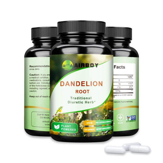 Racine De Pissenlit 1575mg - Complément Alimentaire Détox, Diurétique Naturel - 30/60/120 Gélules