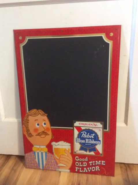 Pabst Blue Ribbon Beer Bartender Advertising Vintage Chalkboard Sign