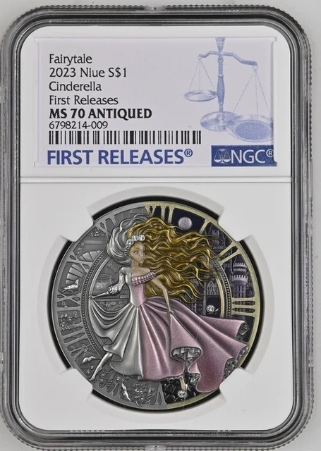 2023 Niue 1 oz Silver Antique Fairy Tales: Cinderella Story NGC MS70 FR