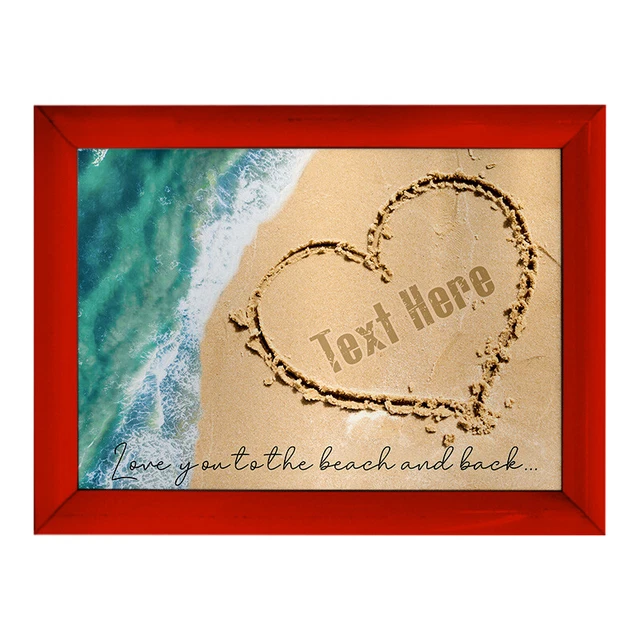 Personalised Heart In The Sand - A4 Metal Sign Print - Frame Options Available 6