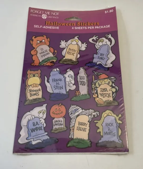 Vintage Halloween Stickers Spooky Cute Fun NOS American Greetings