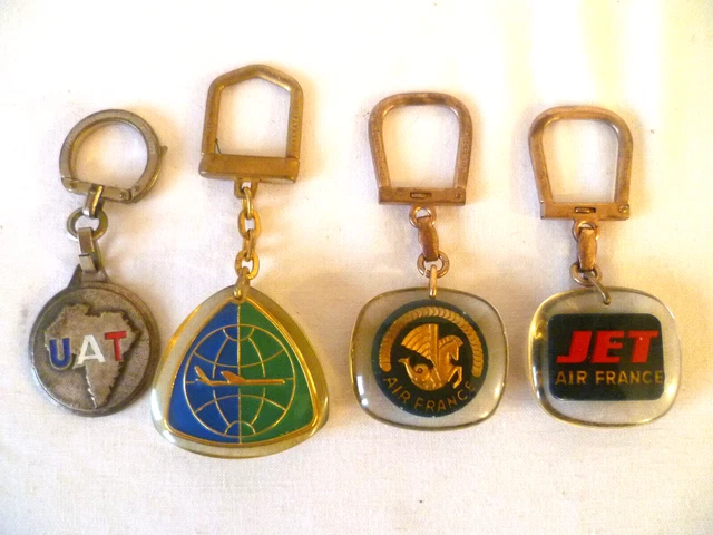 Porte-clés Air Inté – Vintage Années 60 – Fabrication Française Bourbon – Multicolore