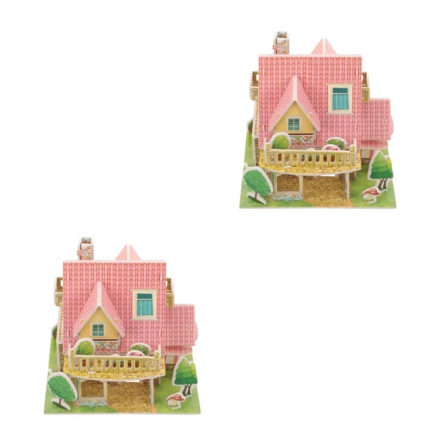 2 SETS 3 Year Old Crafts DIY Miniature House 3D Puzzle Child £9.29