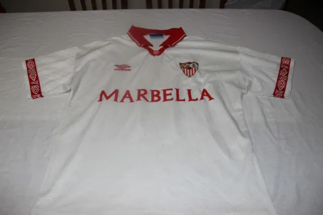 Camiseta Oficial Sevilla F.c Match Worn Umbro Talla M Marbella Quique Estebaranz