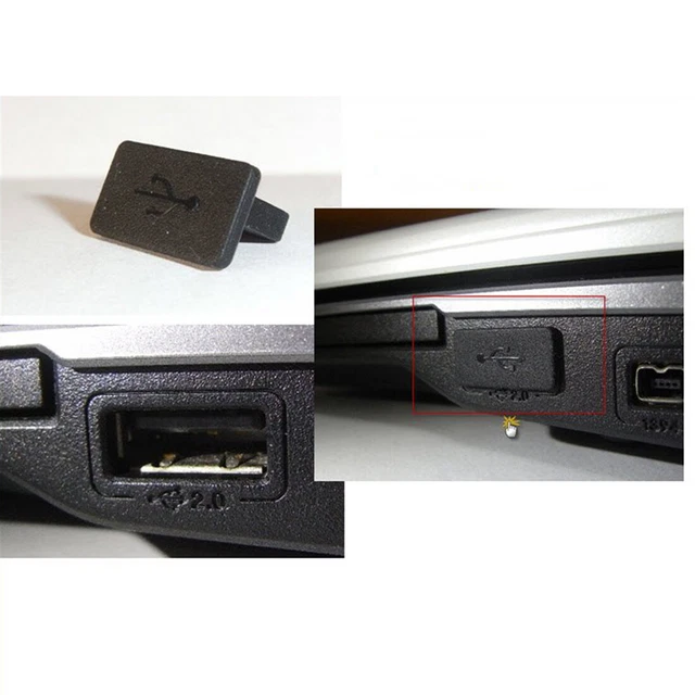 Port USB-Housse en Silicone Anti-poussière pour prise femelle 10 x Noir 5